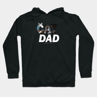 CAT DAD - grey and white tabby oil painting word art Hoodie